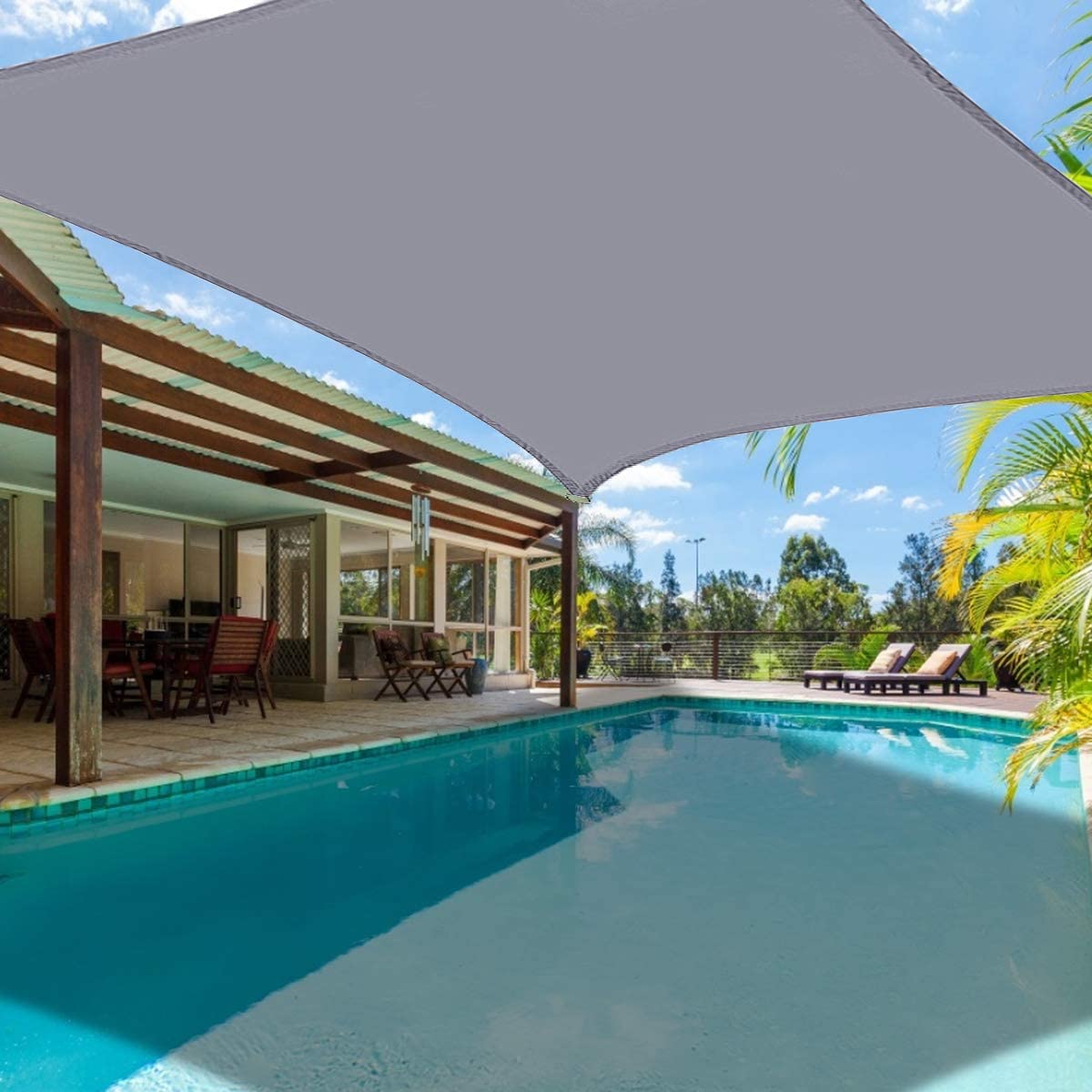 Outdoor Waterproof Sun Shade Sail Opaque Privacy Protection Canopy for Patio and Garden,Backyard Lawn