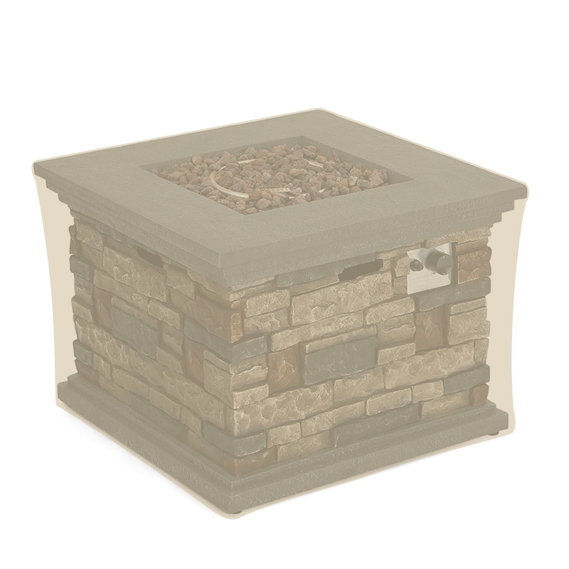 Outdoor Square Fire Pit Cover Waterproof Dustproof Covered Mesh For Patio