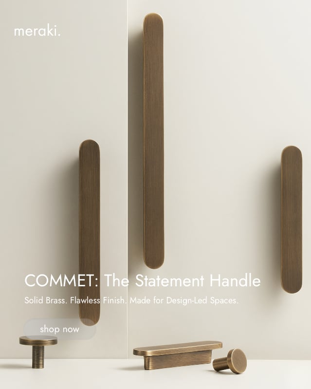 Graphic image of COMMET set in a lifestyle shot room.
